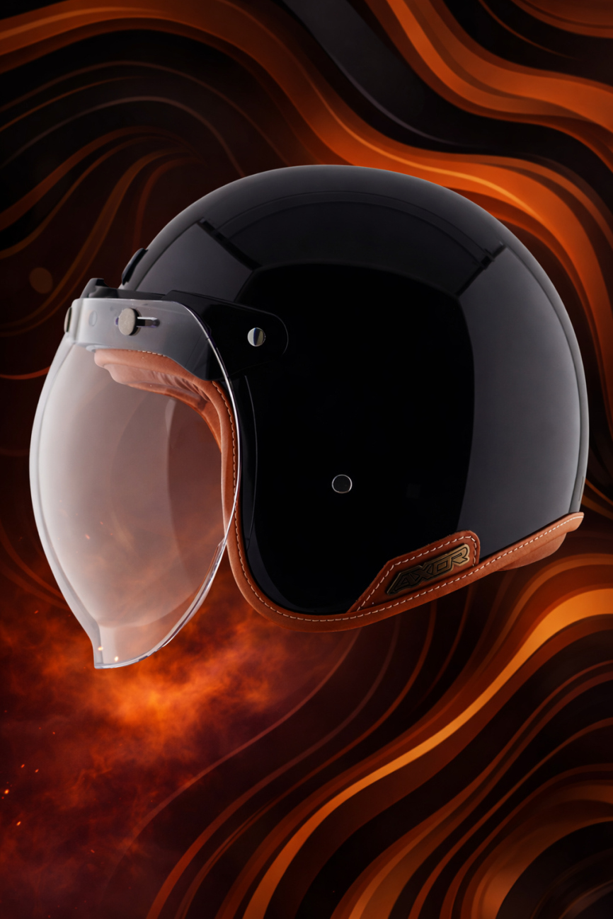 Black Openface Helmet