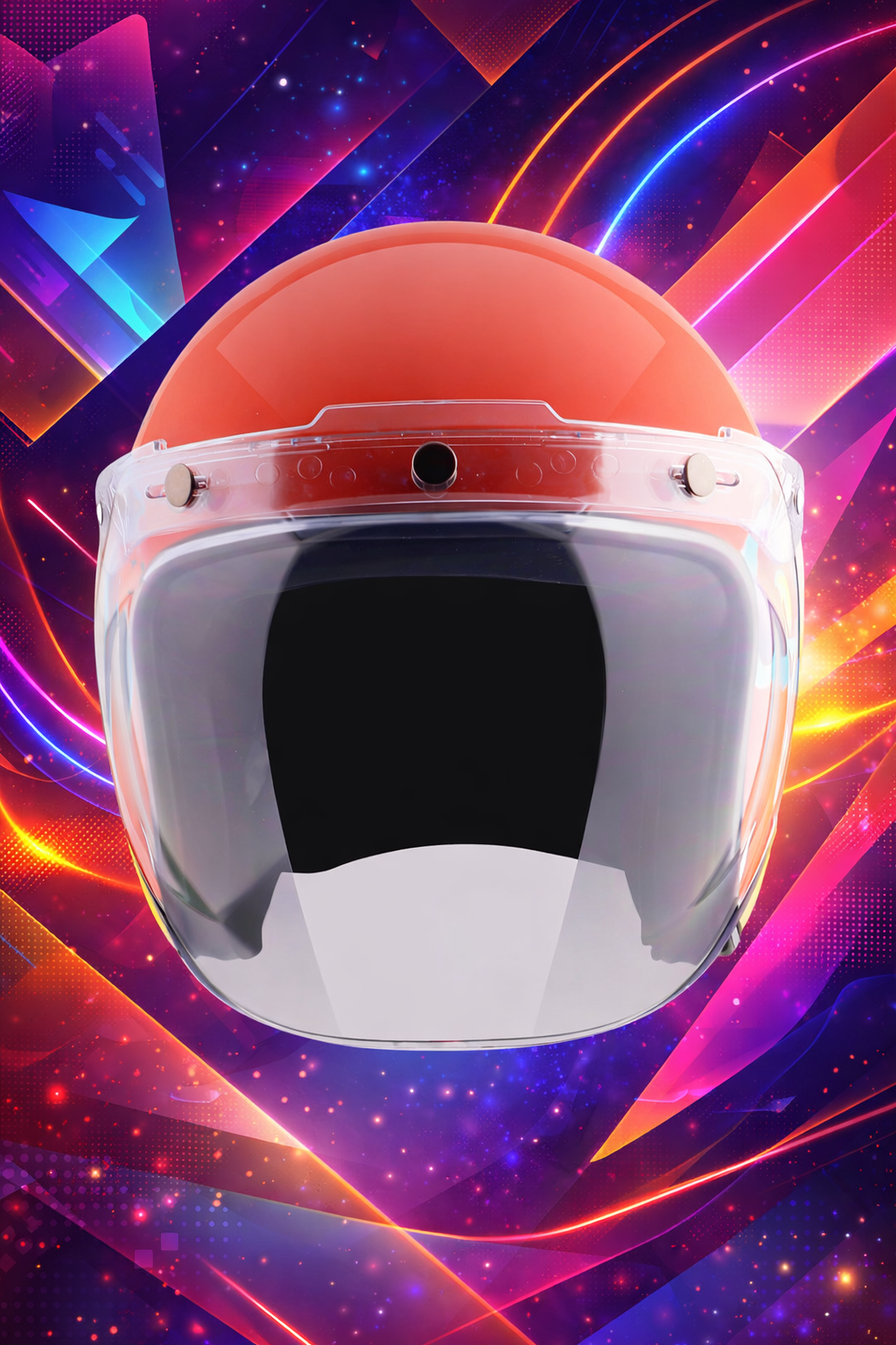 Orange Openface Helmet - Image 2